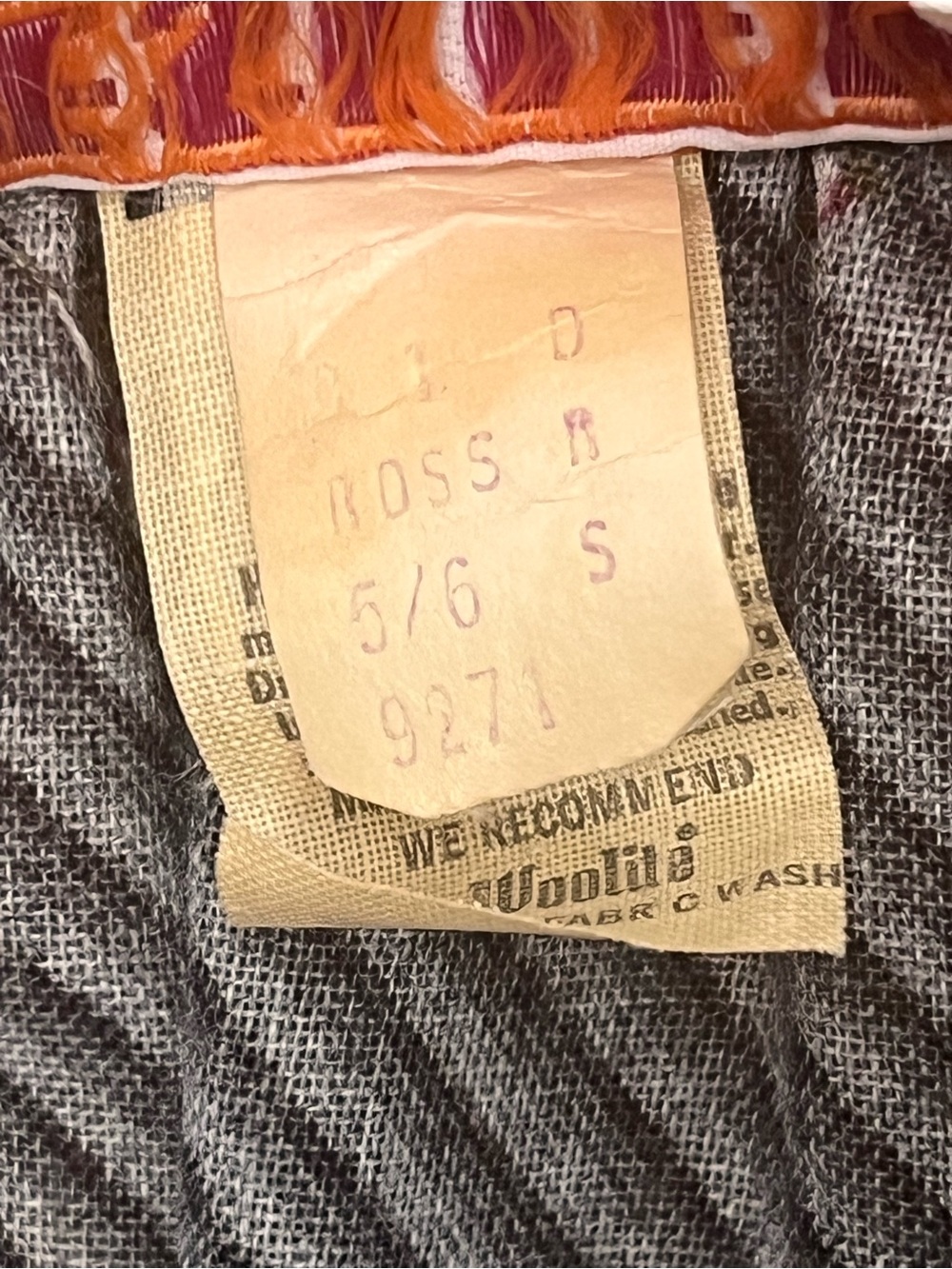 Vintage Union made Gray Striped V-Neck Belted Dress - Picture 3 of 6
